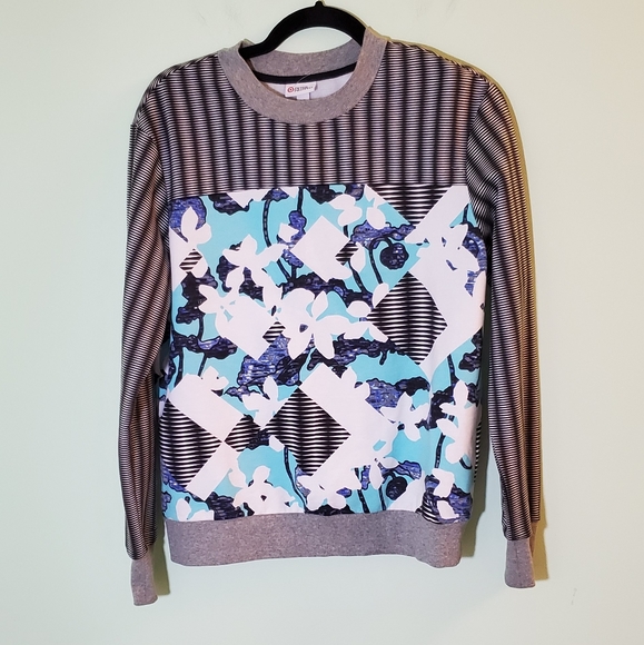 Peter Pilotto for Target Comfy Striped Floral Colorful Print Sweatshirt Small - Picture 1 of 10